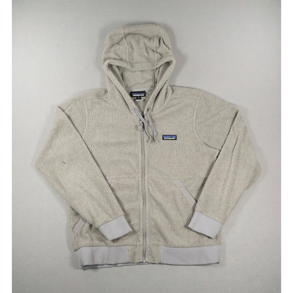 Patagonia Los Gatos Hooded Fleece Jacket Mens Medium Grey Full Zip Hoodie